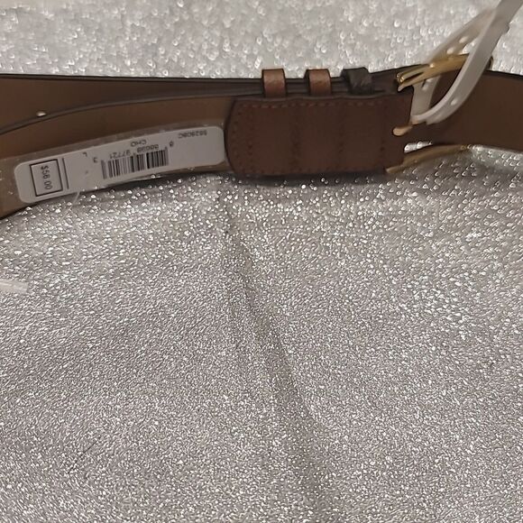 Michael Kors Logo Signature Square Gold Buckle Belt - Picture 6 of 9